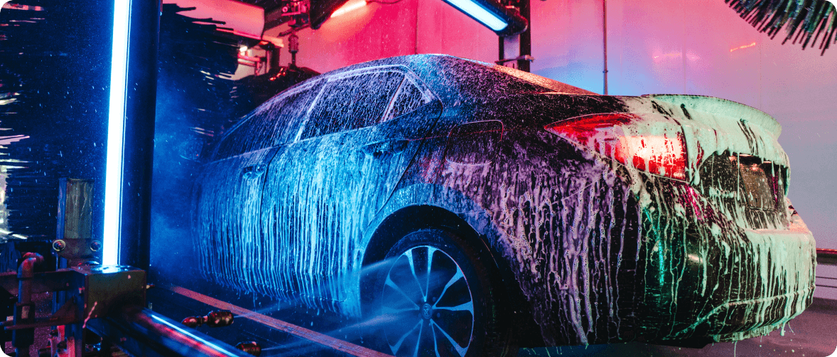 car going through carwash